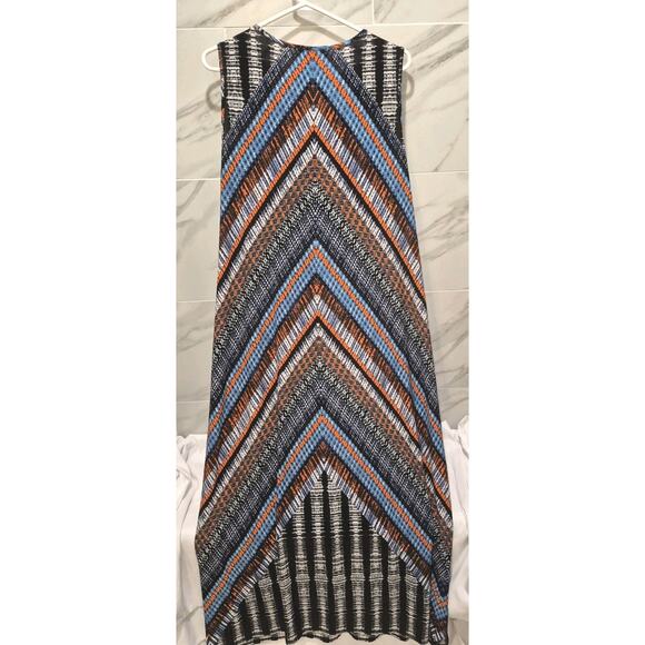 Jennie & Marlis 2X Colorful Bead Embellished Maxi Dress Geometric Sleeveless - Picture 4 of 8